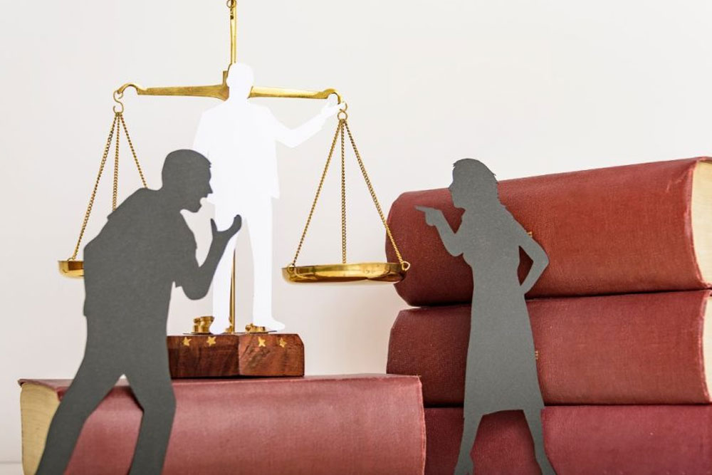 Divorce Mediation Scales of Justice Setup